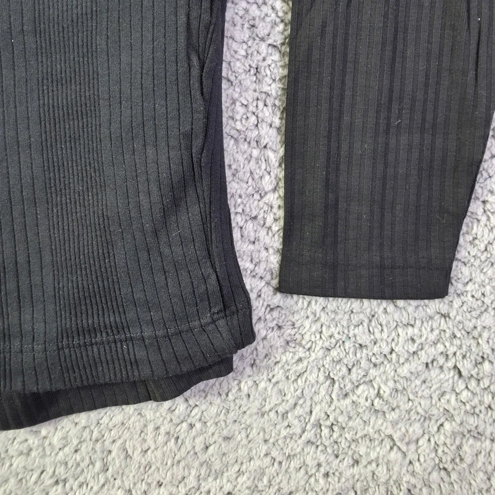 B.E. Womens Ribbed Turtleneck Top Black Long Sleeve Cotton Blend Size Small
